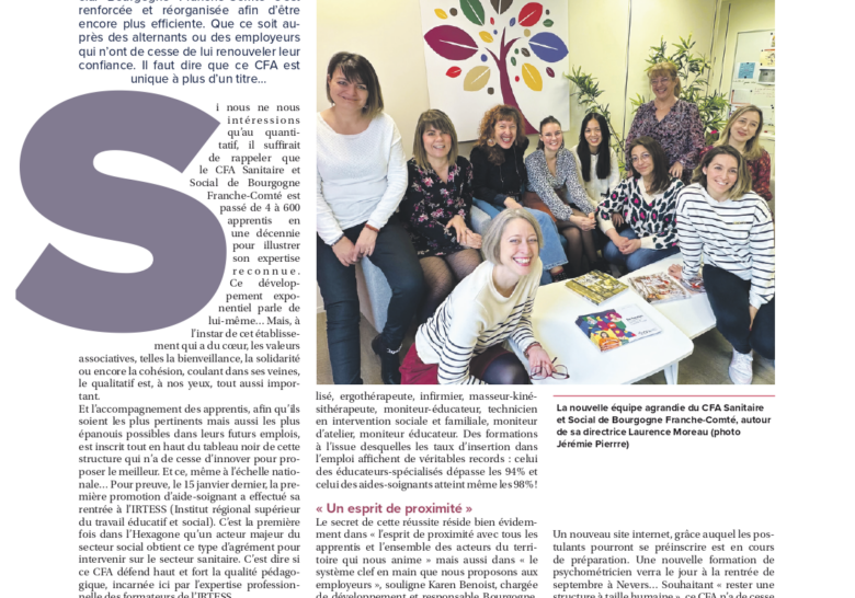 article_CFA_IRTESS_dijon_lhebdo_15022024 article_CFA_IRTESS_dijon_lhebdo_15022024